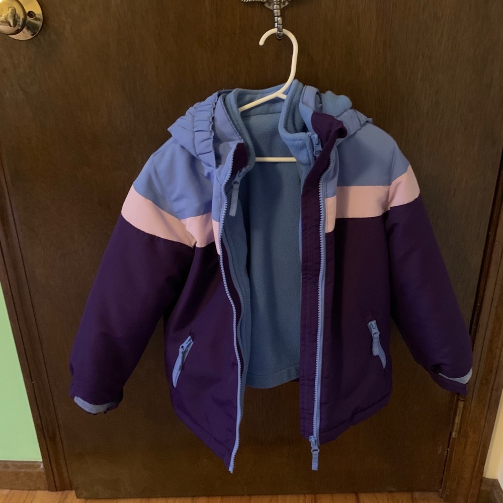2-in-1 Girls Winter Coat & Fleece Jacket 5T